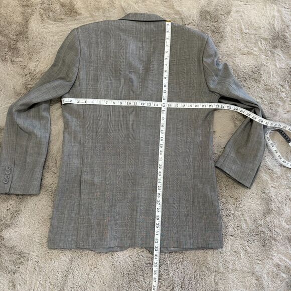 San Tropez Uomo Men's Suit 40L Gray Super 140s Merino Wool 2-Piece Classic Fit - Picture 8 of 16